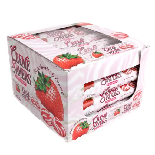 [4369.] CREME SAVERS STRAWBERRY & CREME ROLL 24PK