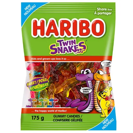 [HTS1] HARIBO TWIN SNAKES 175G  (CANADA)