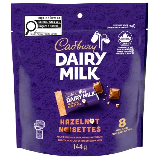 [18745] DAIRY MILK HAZELNUT POUCH 8CT / 144G