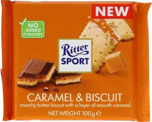[RIT179] RITTER CARAMEL & BISCUIT 100G