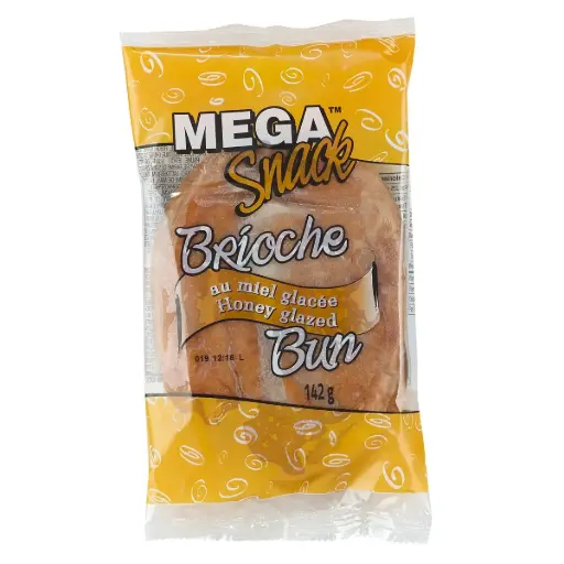 [56180] MEGA SNACK HONEY GLAZED BUN 142G/12CT 