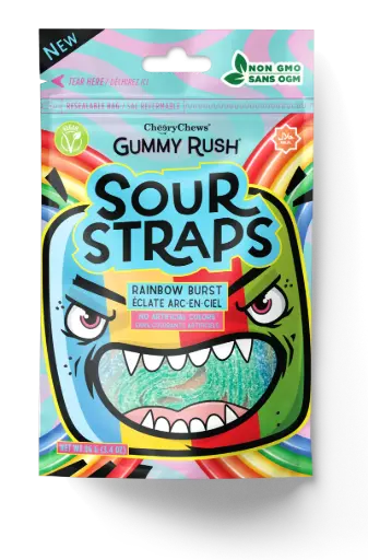 GUMMY RUSH RAINBOW BURST SOUR BELTS 96G