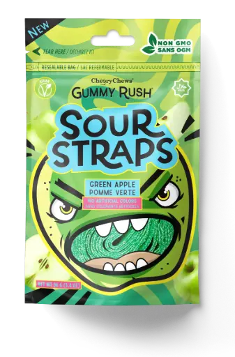 GUMMY RUSH GREEN APPLE SOUR BELTS 96G