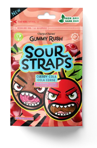GUMMY RUSH CHERRY COLA SOUR BELTS 96G 