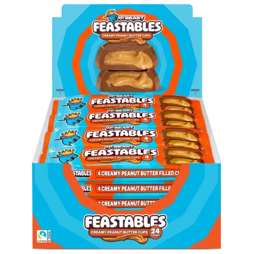 [8911] MR BEAST FEASTABLES CREAMY P.B 4 CUPS 24CT (US)