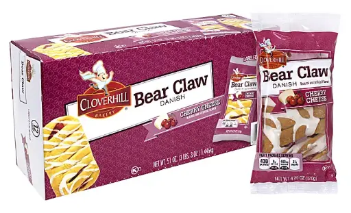 CLOVERHILL BEAR CLAW CHERRY CHEESE 120G/6CT