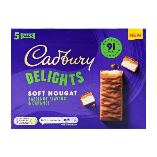 [9080] CADBURY DELIGHTS HAZELNUT & CARAMEL 110G/5CT (UK)