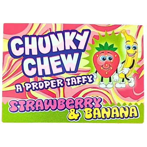 [1475.] CHUNKY CHEW STRAWBERRY & BANANA CANDY 100G (UK)