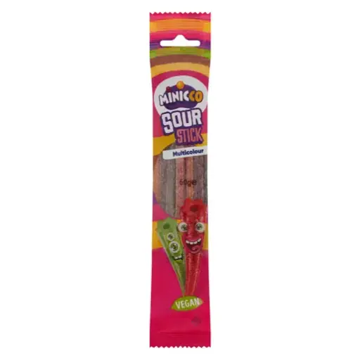 MINICO SOUR STICKS VEGAN MULTICOLOUR 50G/36CT