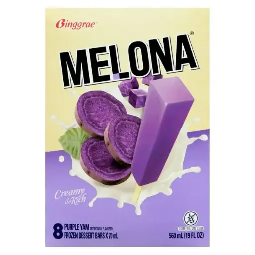[IB0006T] MELONA PURPLE YAM TARO ICE BAR 8PK