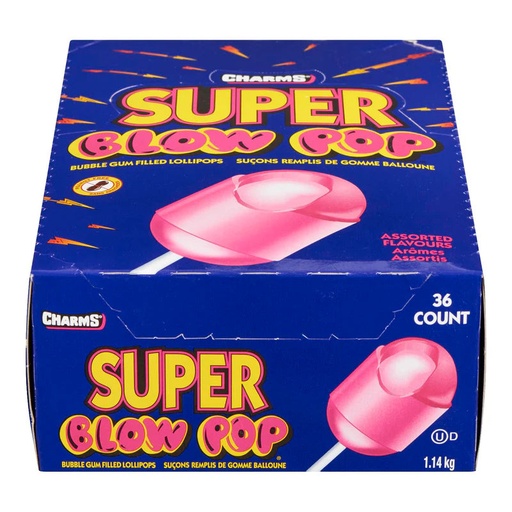 [T53836] CHARMS SUPER BLOW POP ASST. 36CT 