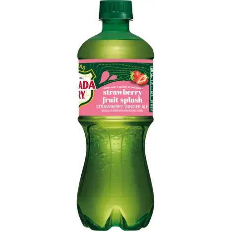 [2629] CANADA DRY BOTTLE FRUIT SPLASH STRAWBERRY GINGERALE 591ML (U)