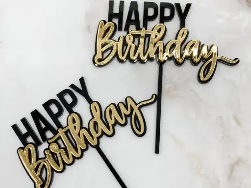[45640] HAPPY BIRTHDAY CANDLESW/ CAKE DECOR