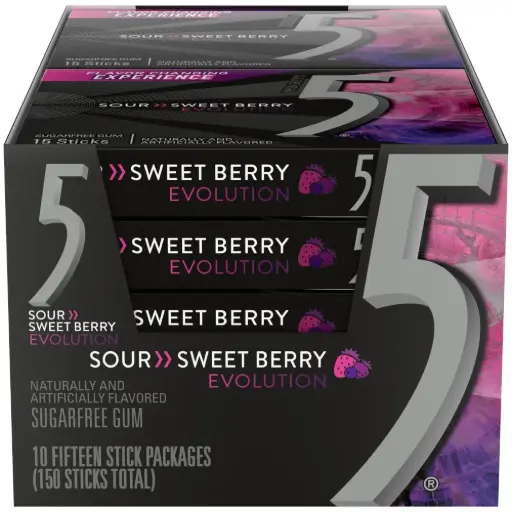 5 GUM SOUR SWEET BERRY 10CT  