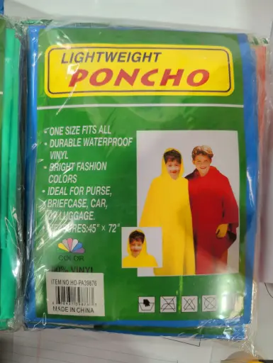 [PK39876] ADULT PONCHO ASSORTED 