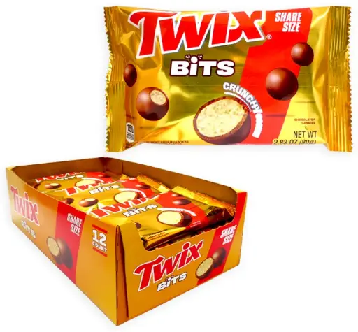 [41254] TWIXS BITS CRUNCHY COOKIE SHARE SIZE 80G/12PK (US)