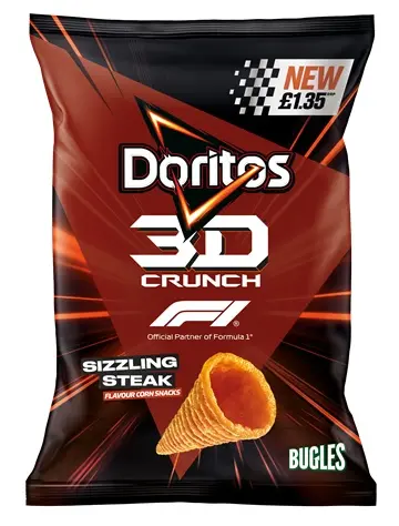 DORITOS 3D CRUNCH SIZZLING STEAK BUGLES 70G 