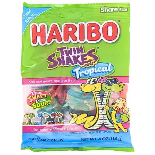 HARIBO TROPICAL TWIN SNACKS 113G