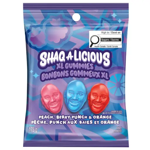 [3568] SHAQ A LICIOUS XL GUMMIES PEACH, BERRY& ORANGE 175G