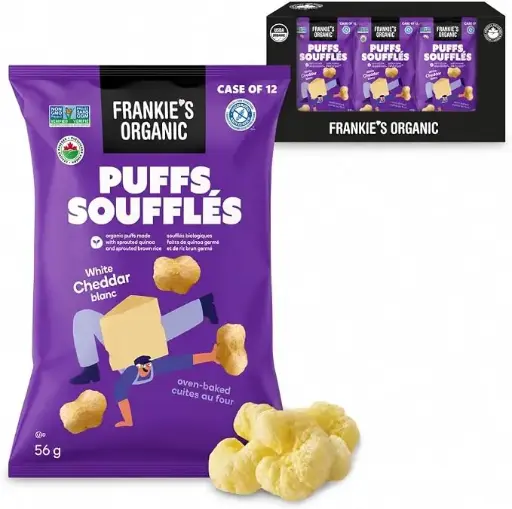 [G-7858] FRANKIE'S ORGANIC PUFFS WHITE CHEDDAR 56G