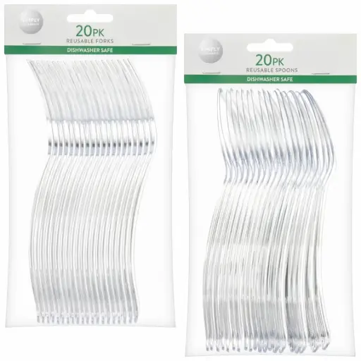 [FP32297] PLASTIC FORKS CLEAR HEAVY DUTY 20/PK    