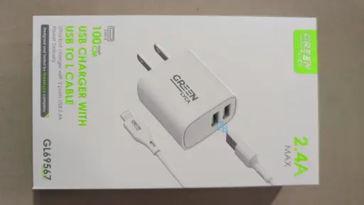 [GL69567] DUAL USB WALL CHARGER W/ IPHONE  CABLE 