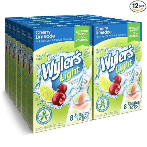 [5360.] WYLER'S LIGHT ZERO SUGAR SINGLES TO GO CHERRY LIMEADE 8CT 