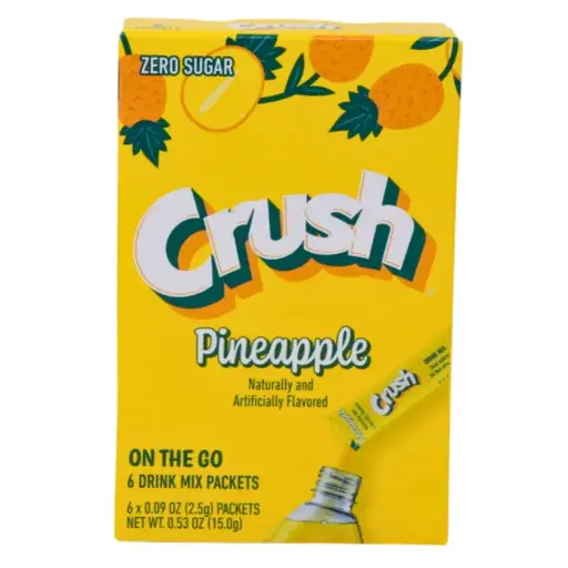 [6665] CRUSH ZERO SUGAR SINGLES TO GO PINEAPPLE DRINK MIX 6CT  