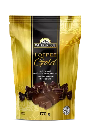 [W-B0843] WATERBRIDGE TOFFEE GOLD SOFT CARAMEL DARK CHOCOLATE 170G
