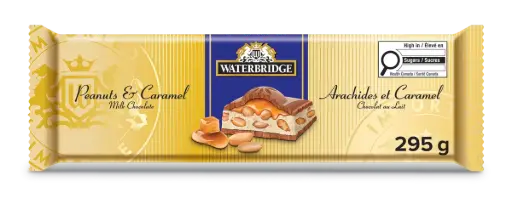 [W-B0959] WATERBRIDGE PEANUTS & CARAMEL MILK CHOCOLATE BAR 295G  