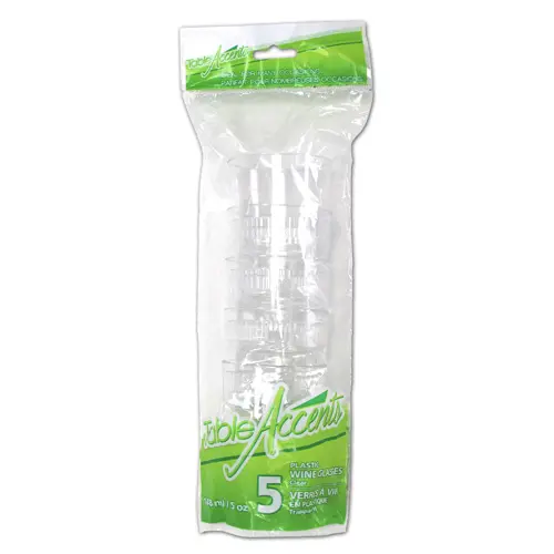 [5634094] PLASTIC WINE CUPS  5oz /5PK 