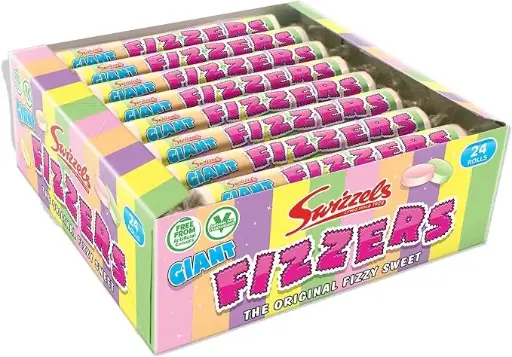 [9654] SWIZZELS GIANT FRUIT FIZZERS TUBE 24CT (UK)  