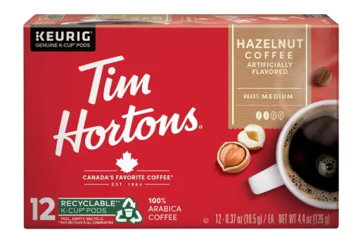 TIM HORTONS PODS HAZELNUT PACKETS 12CT 