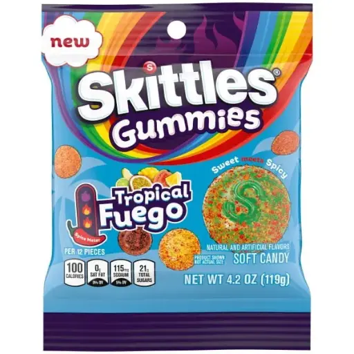 SKITTLES TROPICAL FUEGO GUMMIES 164G