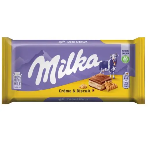 [25721] MILKA CREME & BISCUIT 100G 
