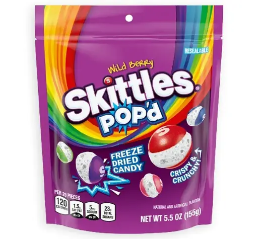 [33728] SKITTLES WILD BERRY POP'D 155G 